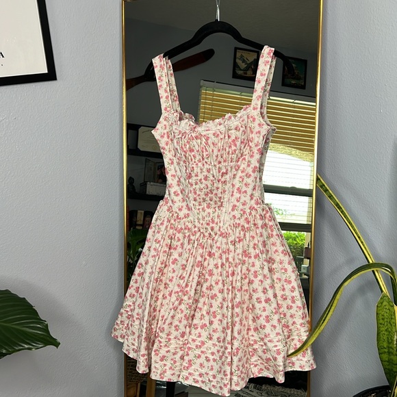 House of CB 'Natassia' Pink Meadow Print Cotton Mini Dress NWOT - Picture 7 of 9